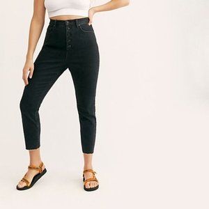 NWT Free People Mardi High Waist Button Fly Straight Leg Jeans